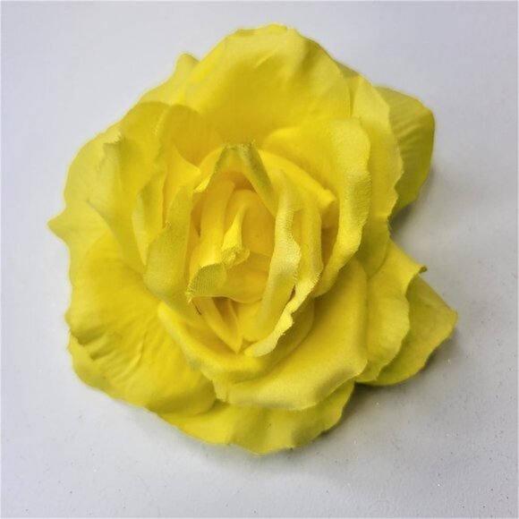 Yellow Flower Hair Accessory Floral Fascinator Rose Corsage Rose Brooch Pin - Picture 8 of 9